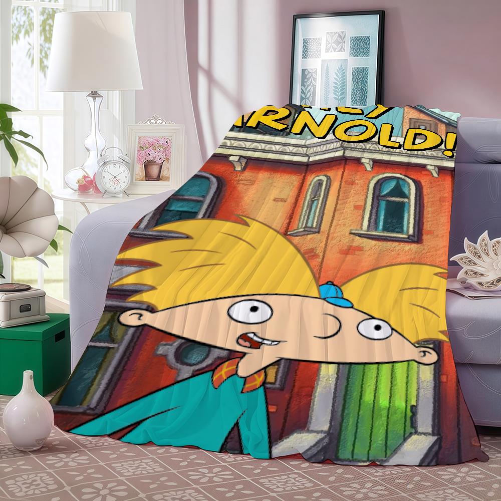 Cartoon H-Hey A-Arnold Comedy Funny Blanket Warm And Soft Suitable For Bedroom Living Room Sofa Bed Office Travel Camping