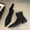 Mode Liyke Designer Vintage Stiefeletten Damen Herbst Winter Spitzschuh Dünne Quadratische Absätze Schuhe Modern Kurz Botas Zapatos De Mujer