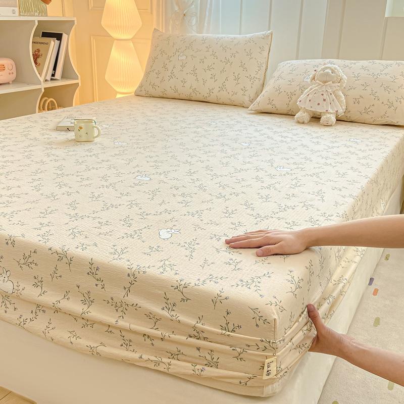 Bettlaken, Spannbettlaken, Studentenwohnheim Baumwoll-Steppdecken, Kinder Cartoon Doppellagiges Garn Spannbettlaken, Matratzenschoner, Kissenbezüge