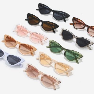 Gafas de Sol Ojo de Gato de Montura Pequeña Modernas Simples Gafas Personalizadas Rayadas Hip Hop Pasarela