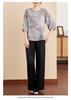 Stylish Round Neck Chiffon Pullover for Moms - Breathable Seven-Sleeve Summer Top for Middle-Aged & Elderly Women