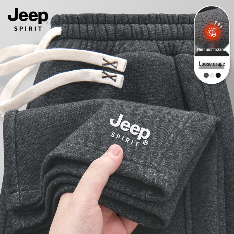 JEEP SPIRIT Men's 2025 Warm Loose Straight Leg Sweatpants
