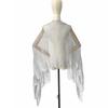 High Quality Hollow Out Tassel Shawl Polyester Shinning Silk Shawl Tassel Comfortable Sunscreen Cover Evening Dress