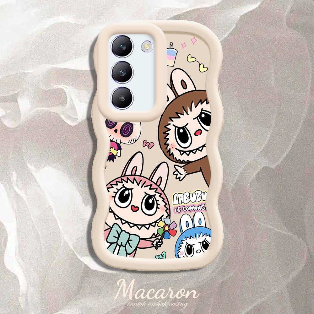 Painted Pattern Big Wave Edge Soft Silicone Material Macaron Phone Case Shockproof Protective Rubber Casing for OnePlus Vivo Motorola Moto