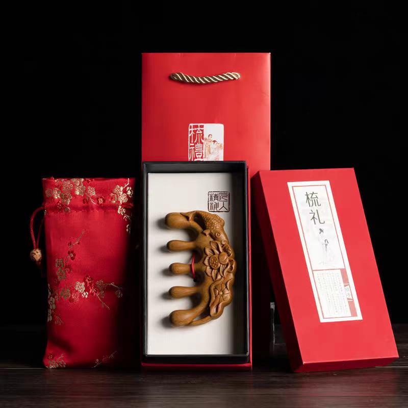 Ancient Style Rosewood & Green Sandalwood Massage Comb Gift Set