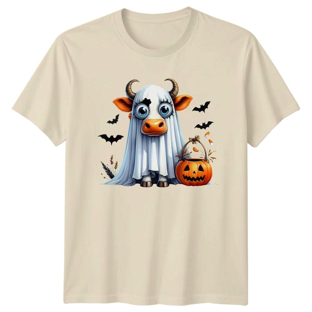 Cow Ghost Halloween Holidays Unisexs TShirt Unisexs Tee Graphic Unisex Top