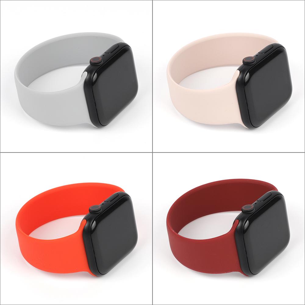 Silicone Loop Watchband 42mm 38mm 40mm 44mm Belt Bracelet Sport Wristband Replacement Watch Strap for Watches SE 6 5 4 3 2 1