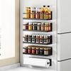 Magnetisches Gewürzregal Schwarz Kühlschrankregale Schrank Organizer Küchenzubehör Kühlschrank Seitenregal