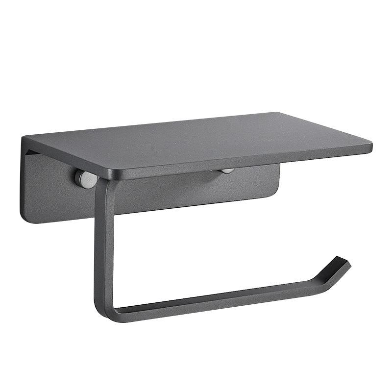 304 Stainless Steel Bathroom Paper Towel Holder Black/Grey Toilet Tissue Holder Wall Mounted Phone Holder Roll Paper Holder