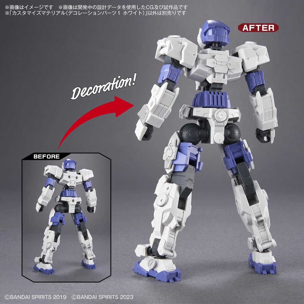 30MM Customized Material (Decoration Parts 1 White) Color-coded Plastic Model