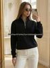 Autumn/Winter Oversize Lapel Half-Zip Slimming Hoodie - Comfy Outdoor Commuter Top