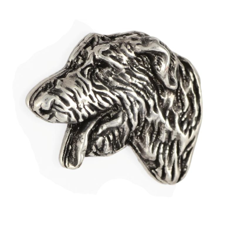 Irish Wolfhound II - Dog brooch in a gift box, elegant pin, lapel pin for Art-Dog brand jacket
