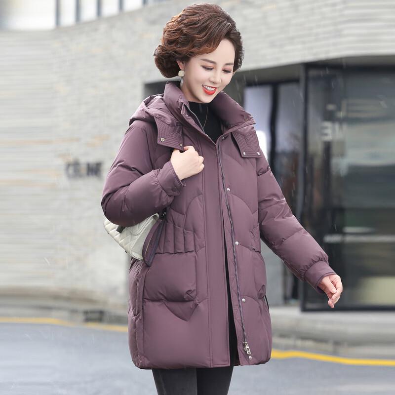 Ya Lu Women's Hooded Mid-Length Down Jacket