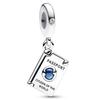 Passport Sterling Silver Dangle with Clear Cubic Zirconia