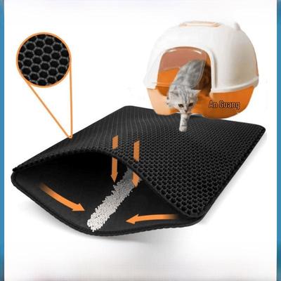 Double Layer EVA Cat Litter Mat - Foldable, Washable, Honeycomb Design for Easy Cleaning