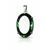 CERTIFIED 925 Sterling Silver Natural Green Topaz 120.65 Ct Oval Pendant