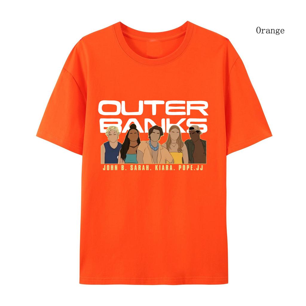 Women's Cotton T-shirt  Sleeves Outer Banks Cotton T-shirt Graphic Anime Print Pullover Men Cotton T-shirt Women Clothes