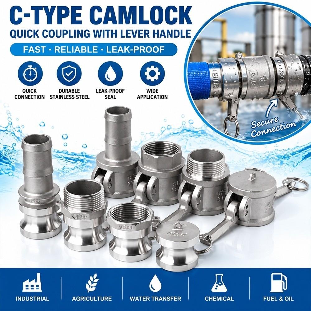 Stainless Steel Quick Connect Fitting Thread Adapter  for Water Oil Pump Pipe Systems