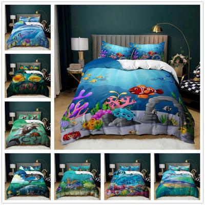 Ocean Style Bedding Set Animal Duvet Cover Pillowcase Children's and Teenagers' Bedding Single and Double Size Gifts
