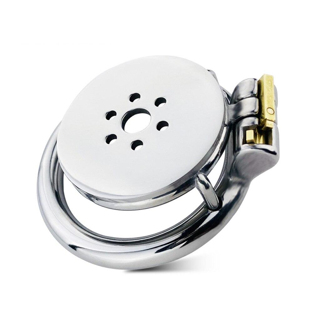 Disc Flat CB Lock Metal Chaste Device Adult Sex Toys Penis Cage Cock Ring Slave Urethral Chastity BDSM