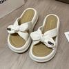 Platform slippers women's summer wear fashion 2025 new one-pedal beach sandals with skirt cool slippers