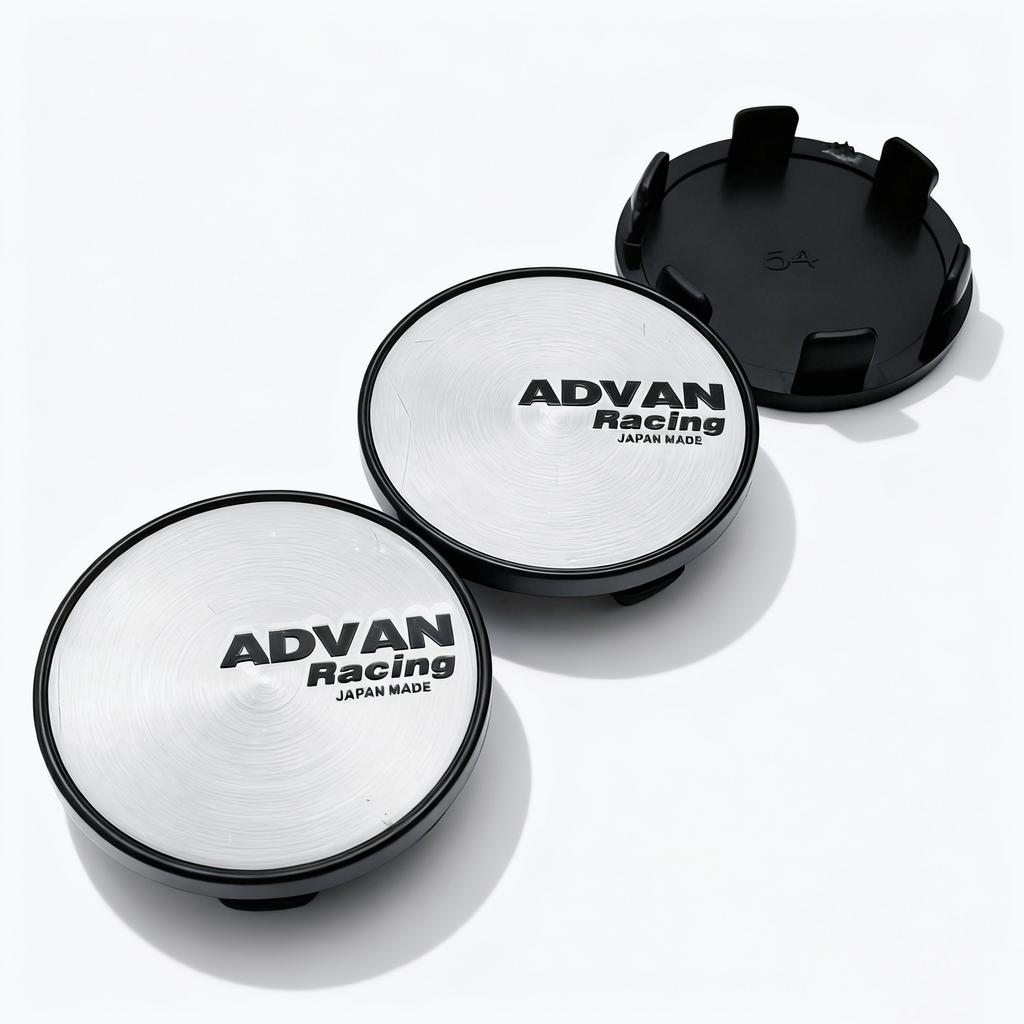 4pcs JDM Advan Racing Logo Emblem Car Wheel Center Caps OD 54MM Clips 49MM Wheels Hub Dust Cap Rim Hubcaps Cover Car Accessories