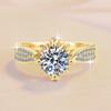 Fine Jewelry Flower Shape GRA Certificate 1Ct VVs1 Moissanite S925 Sterling Silver Gold Plated Engagement Wedding Ring for Women
