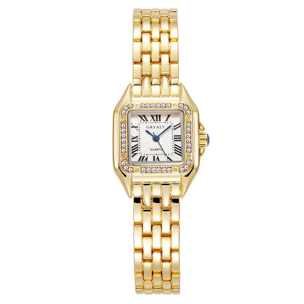 New Fashion Square Ladies Quartz Watch with Casual Alloy Steel Band