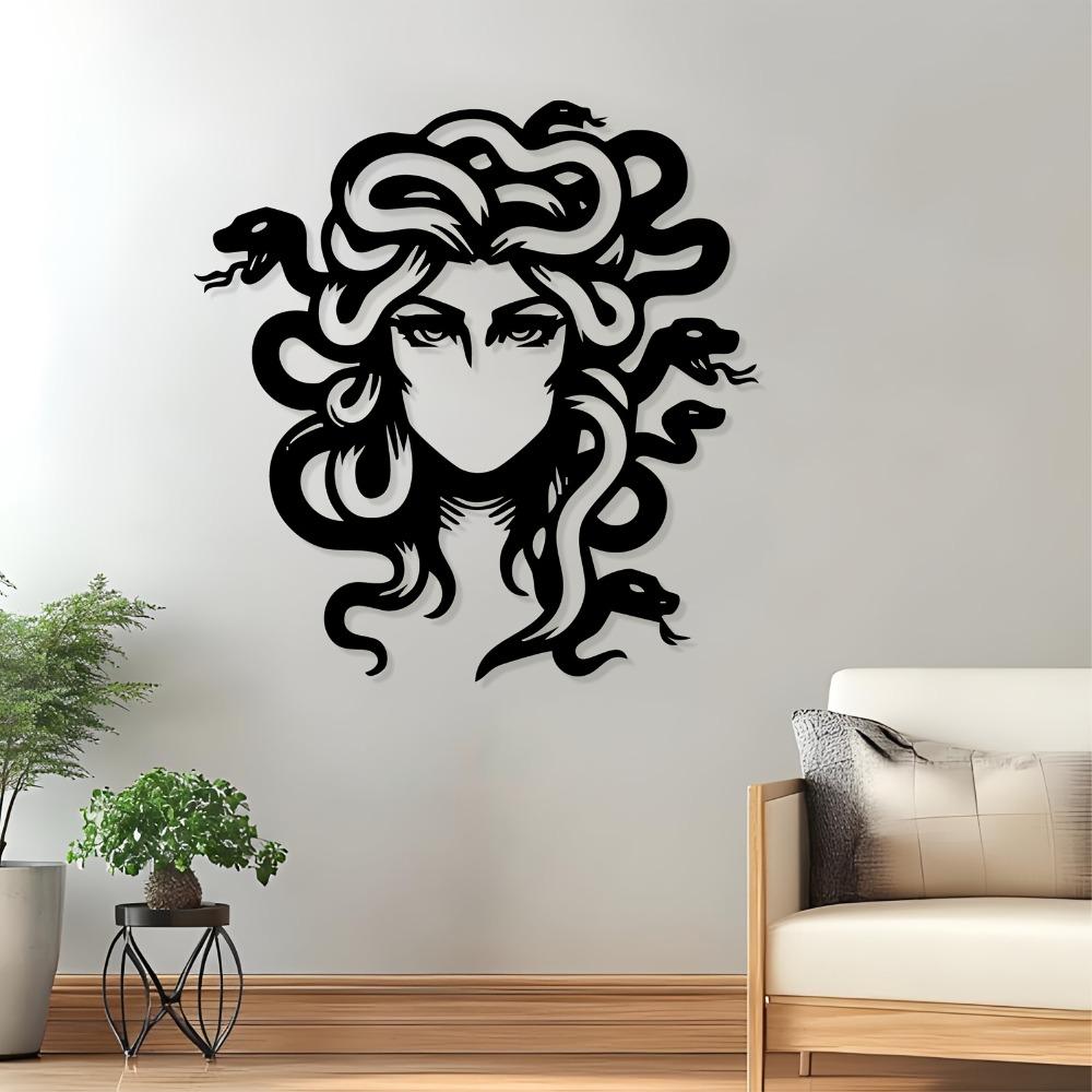 Metal Wall Sculpture Medusa Rustproof Iron Art Halloween Gothic Decor