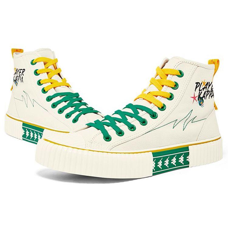 Kappa Fabric Wrap Non-Slip High-Top Skate Shoes Unisex Skate Shoes White K0AY5VS02D-024