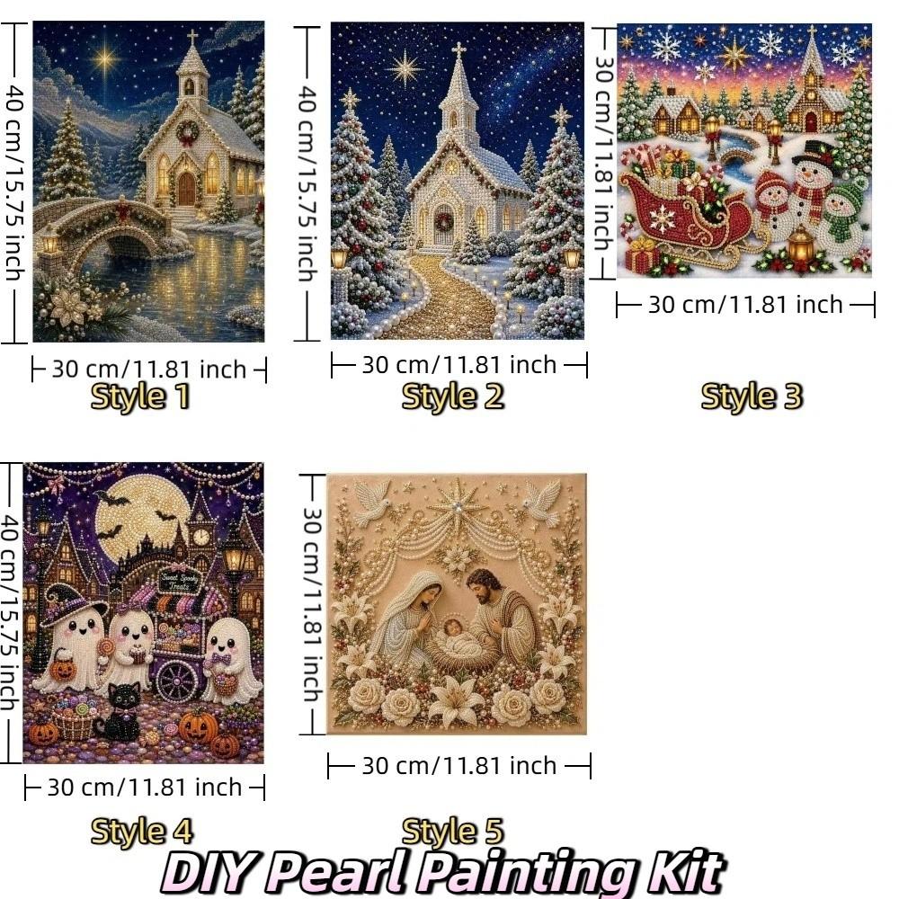 Nativity Scene Religious Pearl Painting Kit Sparkle Halloween Beaded Craft Set  Beginner