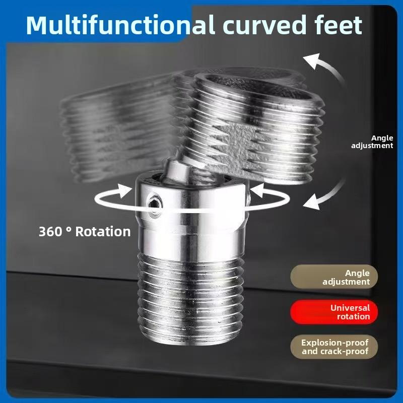 360 Degree Adjustable Faucet Angled Curved Foot Eccentric Screw Corner Tap Adapter Kitchen Faucet Accessories