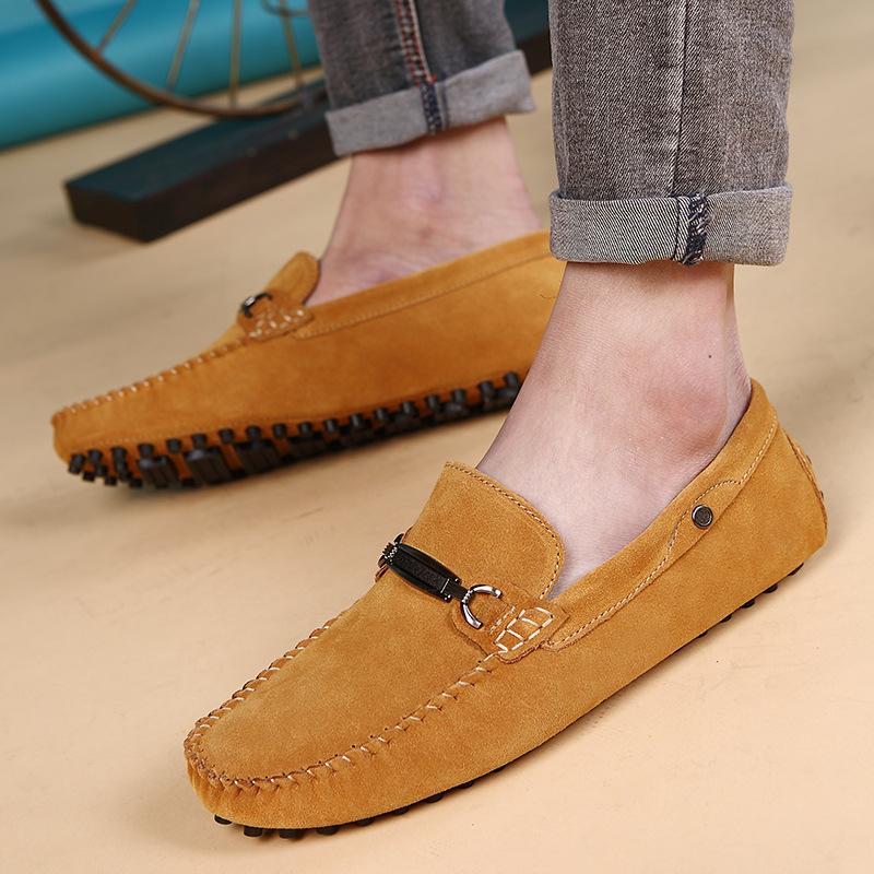 Large Size Live Broadcast Hot-selling Doudou Shoes Men's Leather Matte One-pedal Comfortable Soft-soled Lazy Shoes Trendy Men