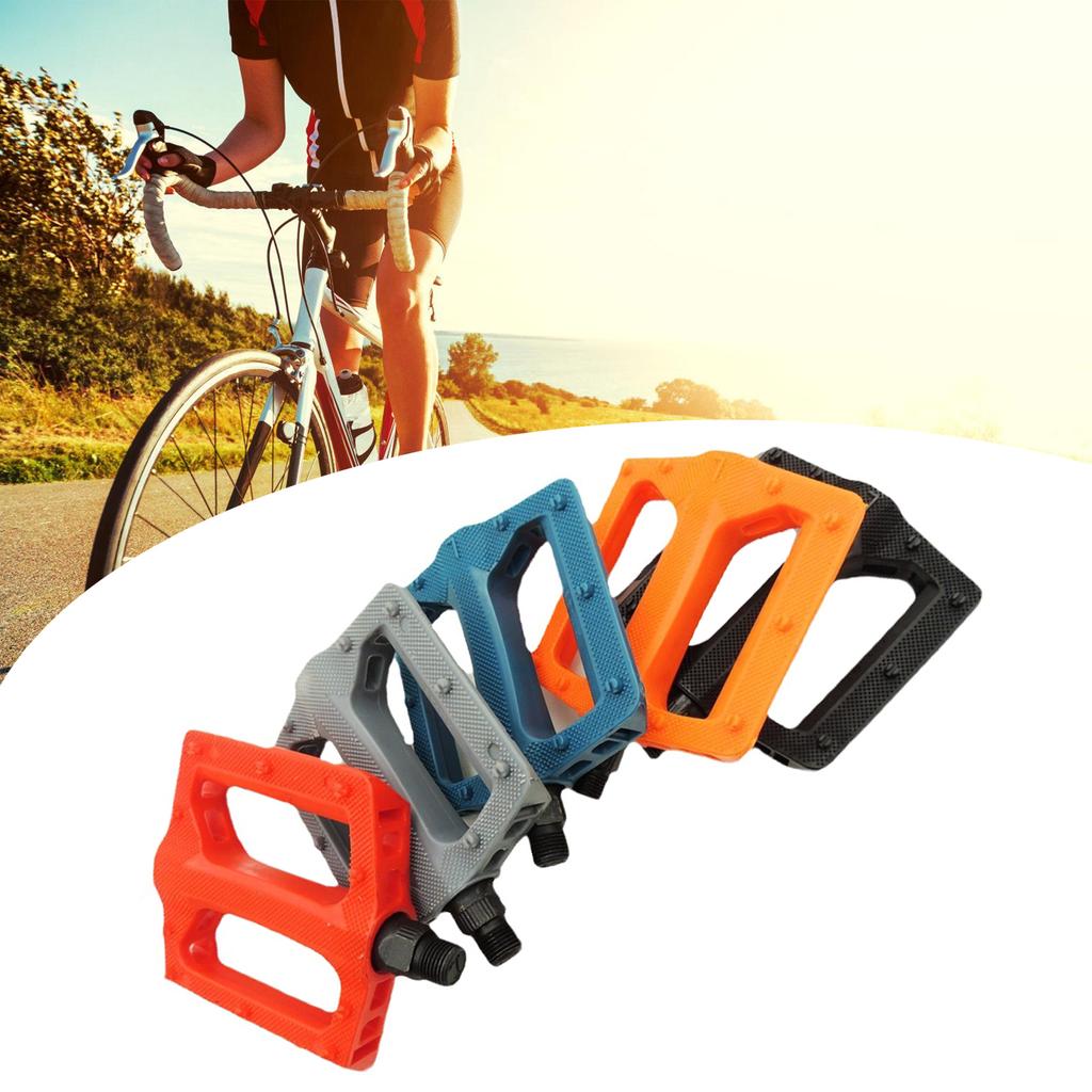 Plastic Mountain Bicycles Pedals Light Weight Hollow Nonslip Bicycles Pedals Replacement Wide Thick Cycling Pedals