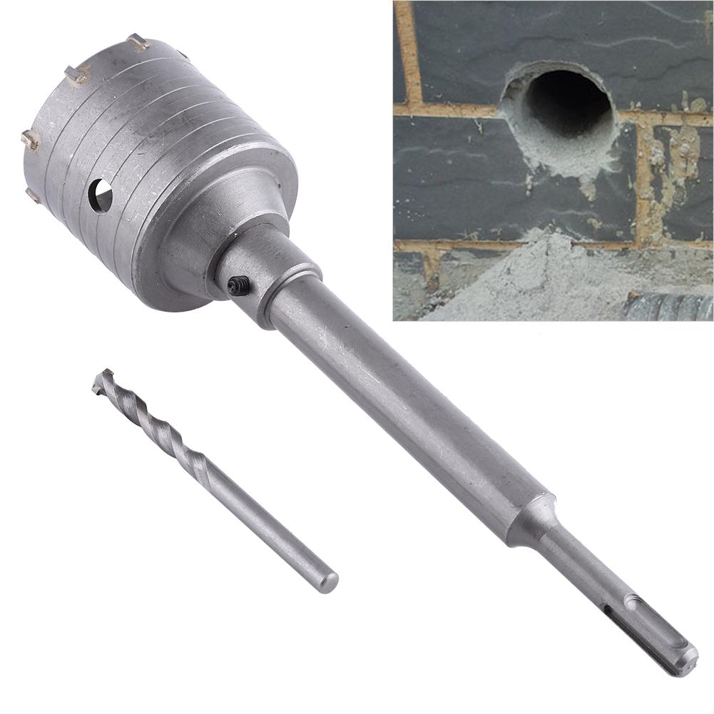 65mm Concrete Drill Bit Wall Hole Saw Cutter Set Brick Cement Stone 200mm Rod With Wrench