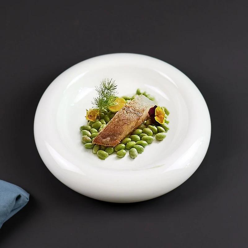Drum-shaped Ceramic Plates, Japanese Plates, El Restaurants, High-grade Artistic Conception Plates, Insulation Tableware.