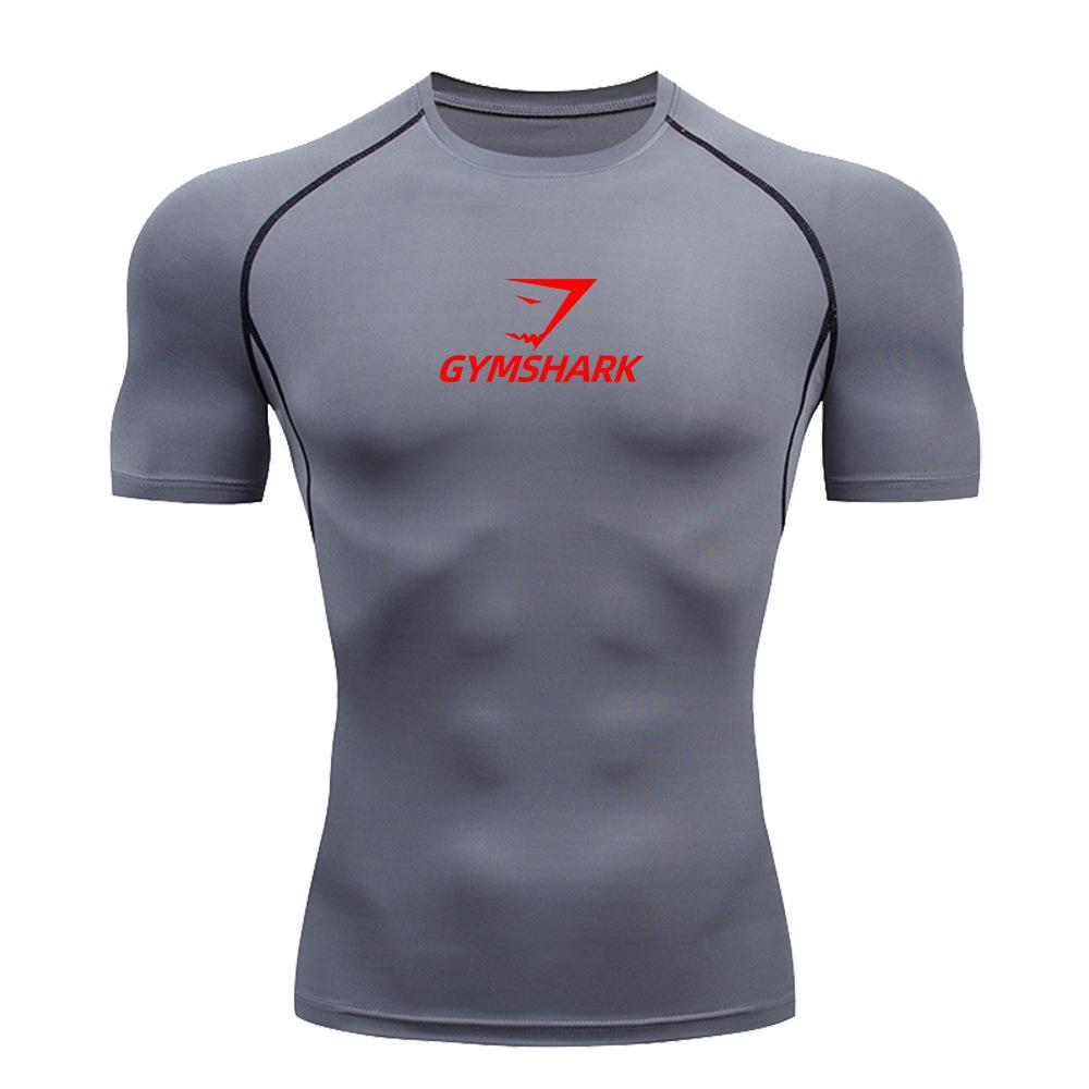 GYMSHARK Shark Short Sleeve Fitness T-shirt - Breathable, High Elasticity, Quick Dry.