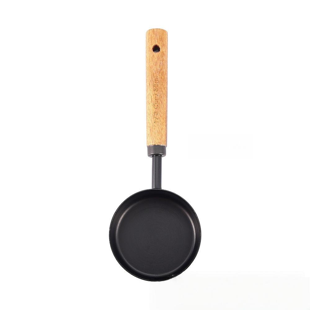 8-Piece Stainless Steel Measuring Cup & Spoon Set with Titanium Gold & Wooden Handles