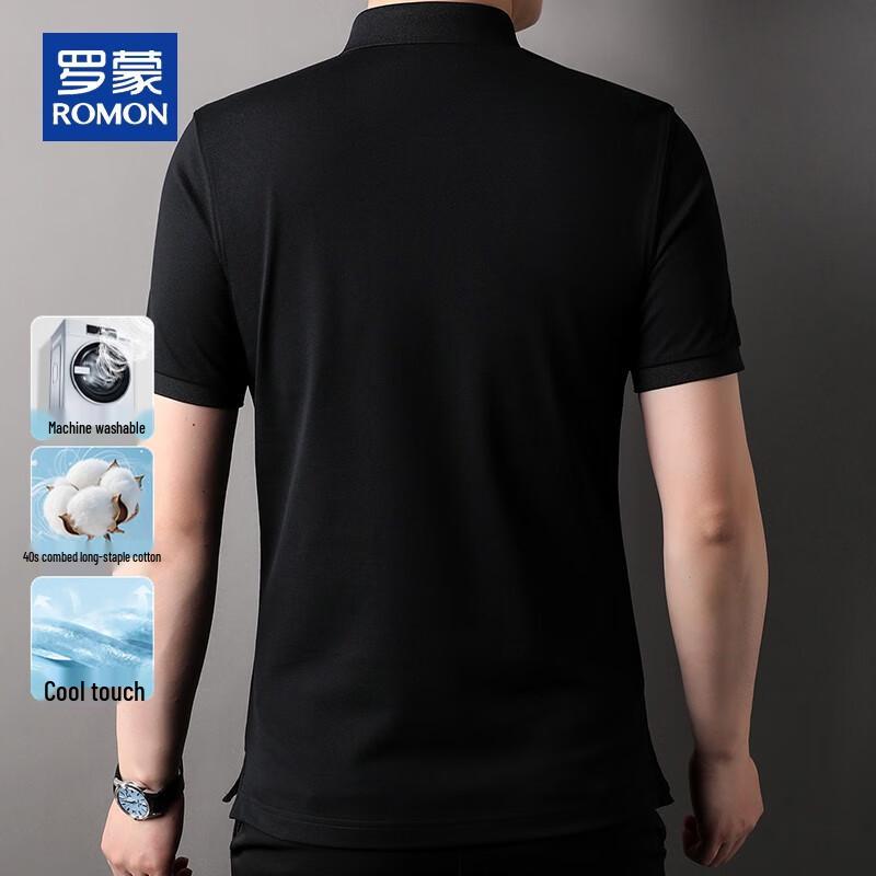 ROMON Men's Breathable Summer Casual Business Polo Shirt