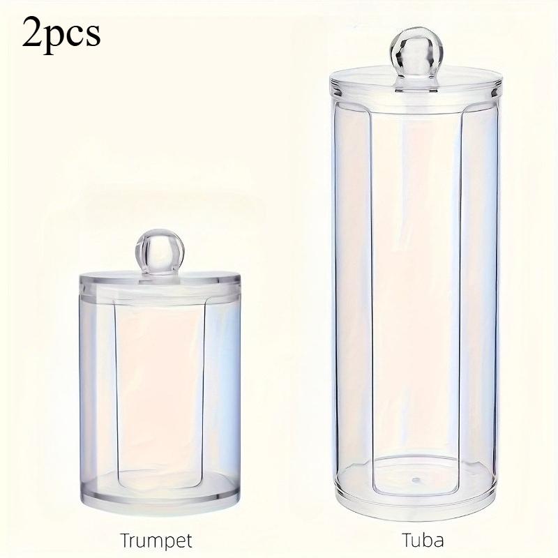 

2pcs Acrylic Cotton Swab Makeup Organizer Cosmetics Storage Box Portable Make Up Cotton Pad Holder Container Storage Case