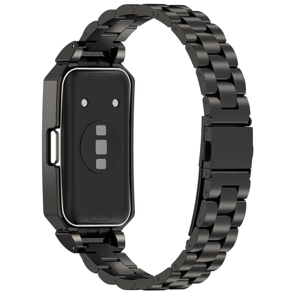 Metal Frame for Huawei Band 10/10 NFC/9/9 NFC/8/8 NFC Watch Case Integrated Three Bead Stainless Steel Strap
