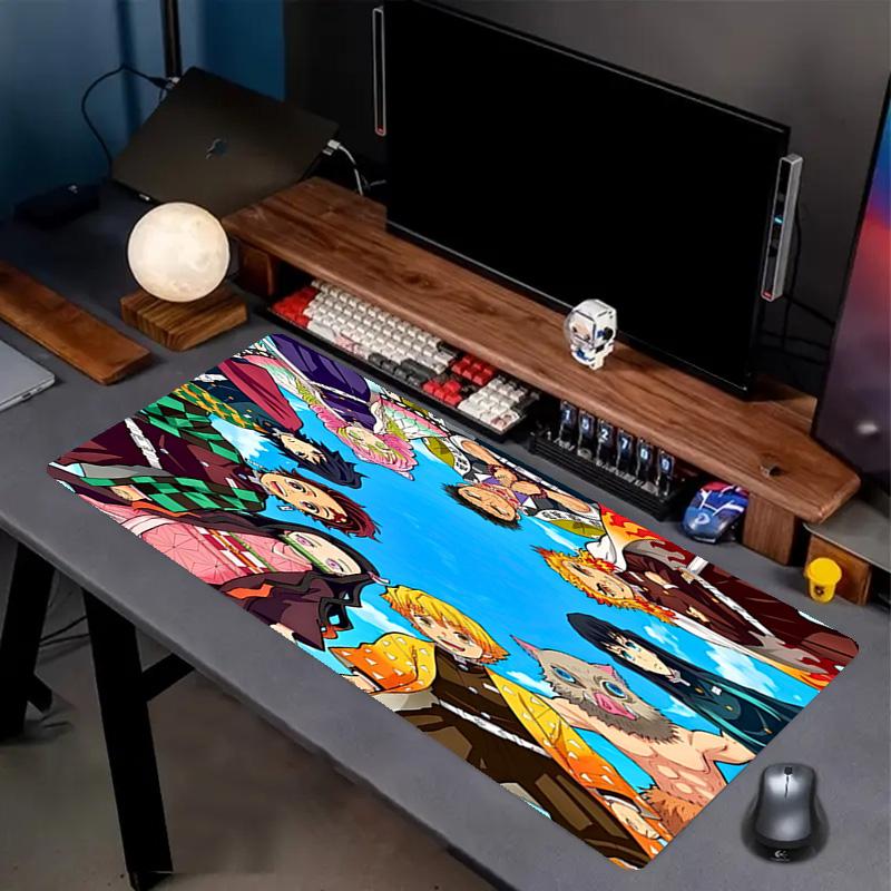 Demon Slayer Print Mouse Pad, Anti‑Slip Desktop keyboard Mat, for PC Laptop Gaming Working Daily Use, Cool Festival Surprise Gift