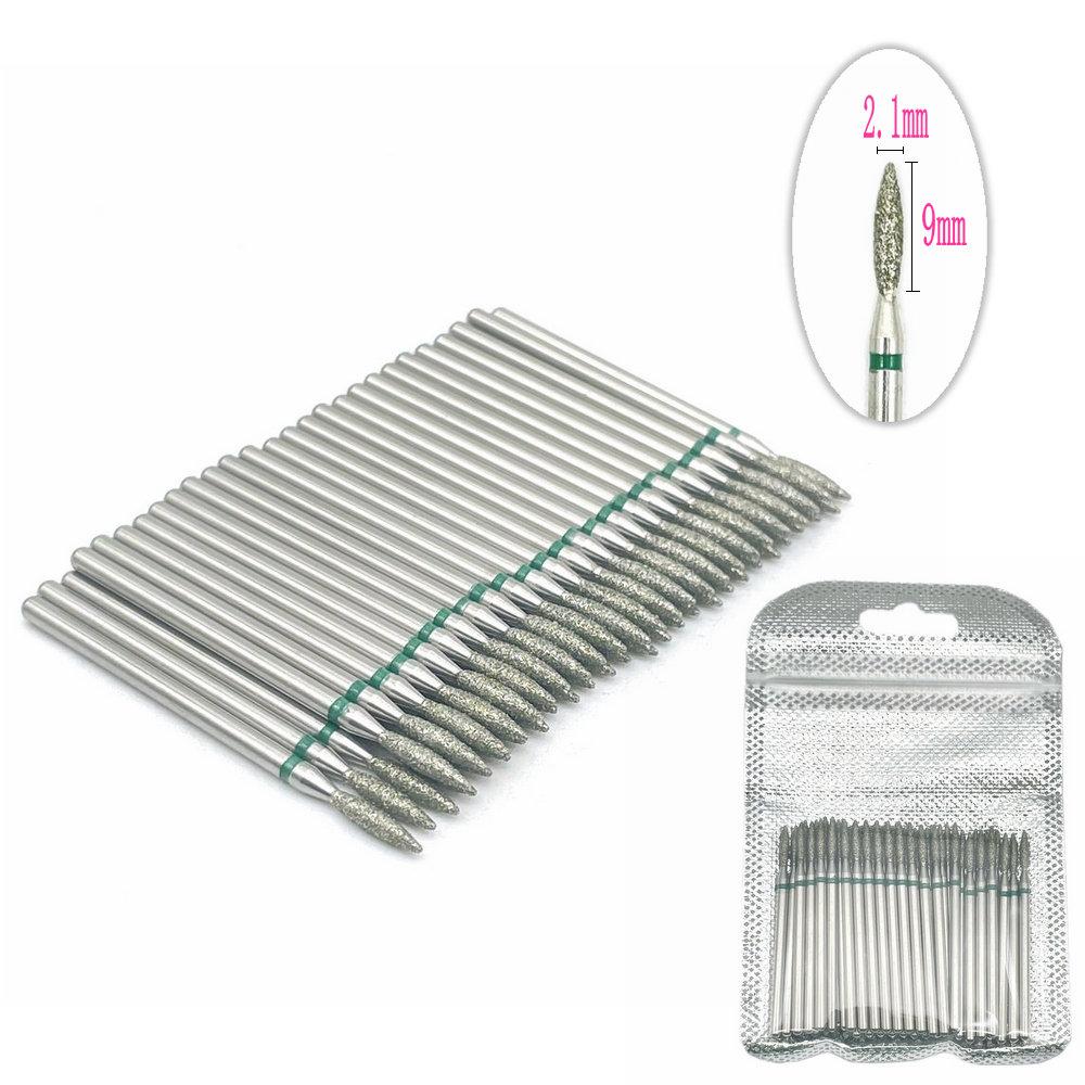 50pcs/pack Diamond Milling Cutter Grinding Drill Bits Diamond Polisher HP 2.35mm Diamond Polisher Nail Drill Bits Drill