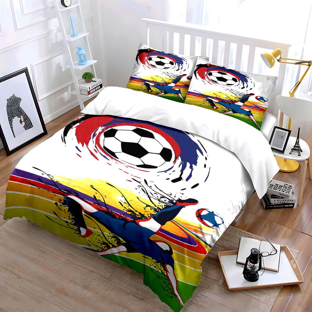 Soccer ball with player. Bedding sets Duvet cover sets Duvet covers Pillowcases(1 * Duvet Cover 2 * Pillowcases, without duvet insert)