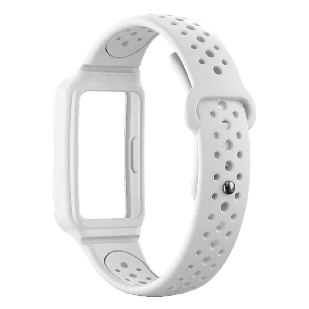 

Silicone Band for Huawei Band 9 NFC/9/8 NFC/8 Reverse Buckle Holes Design Strap Integrated with Watch Case Grey