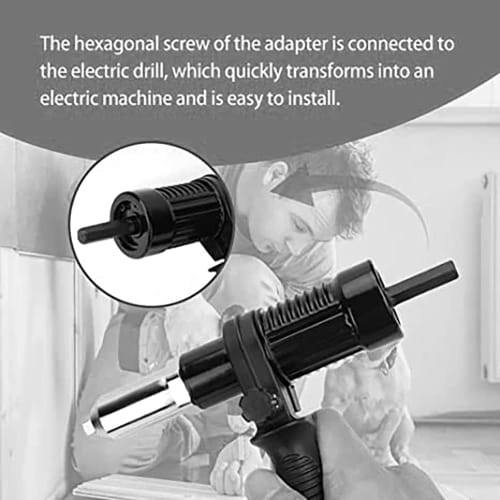 YWHWLX Riveter Tool, Rivet Gun, Nut Gun, Electric Rivet, Nut Rivet Tool, Hand Riveter with Hex Wrench, 2.4mm/3.2mm/4.0mm/4.8mm (Black-02)