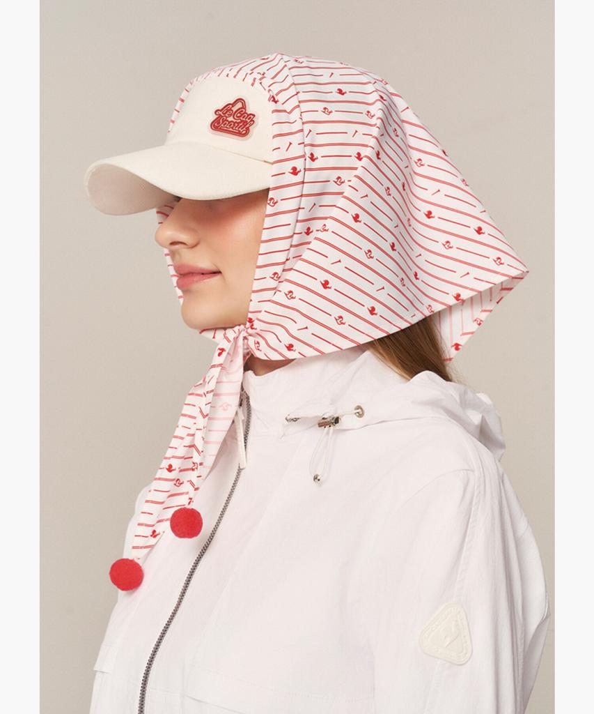 LECOQ GOLF Women'S Pom-Pom Scarf Visor Red Gr122Lcp21