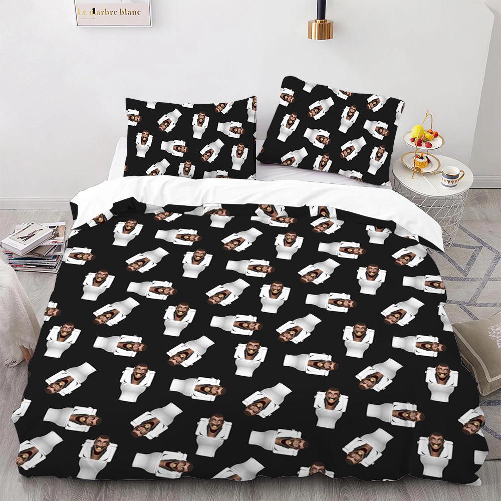 

Skibidi Toilet 3D Printed Duvet Case Pillowcase Bedding Set Full Queen King Size For Kids Bedroom (135x200cm)