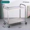 Yingbai Commercial Stainless Steel 2-Tier Serving Cart