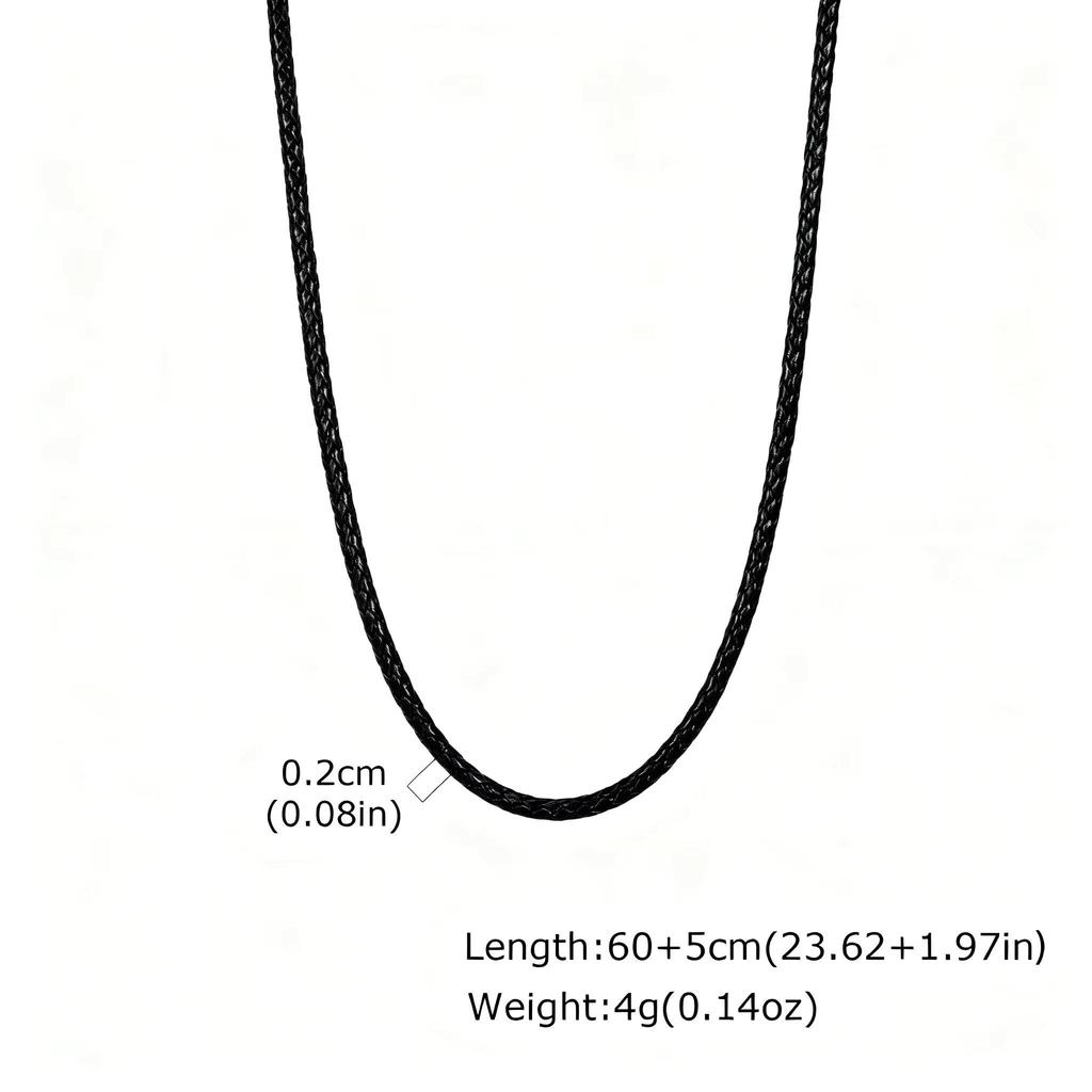 Xiaomi Vnox 2mm Wide Brown Black Necklaces for Men Boys, Adjustable Stainless Steel Clasp Waxed Cord Necklace Fashion Jewelry Gifts New